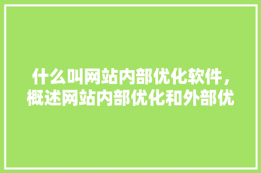 什么叫网站内部优化软件,概述网站内部优化和外部优化。 百度SEO 什么叫网站内部优化软件,概述网站内部优化和外部优化。 什么叫网站内部优化软件,概述网站内部优化和外部优化。 百度SEO