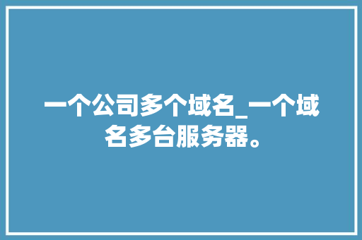 一个公司多个域名_一个域名多台服务器。