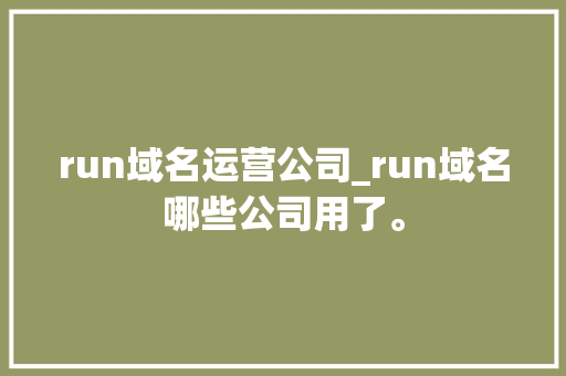 run域名运营公司_run域名哪些公司用了。 run域名运营公司_run域名哪些公司用了。 网站建设公司