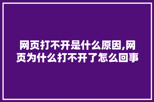 网页打不开是什么原因,网页为什么打不开了怎么回事。 网页打不开是什么原因,网页为什么打不开了怎么回事。 SEO关键词