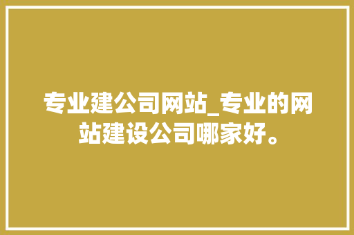专业建公司网站_专业的网站建设公司哪家好。 专业建公司网站_专业的网站建设公司哪家好。 网站建设公司
