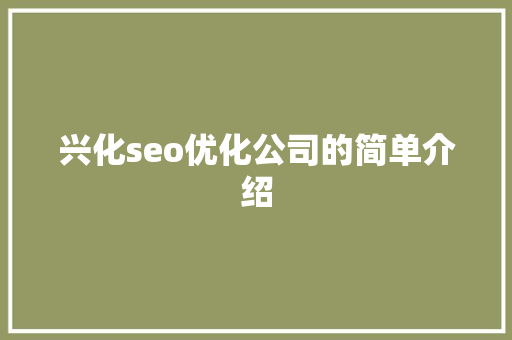 兴化seo优化公司的简单介绍 兴化seo优化公司的简单介绍 网站建设公司