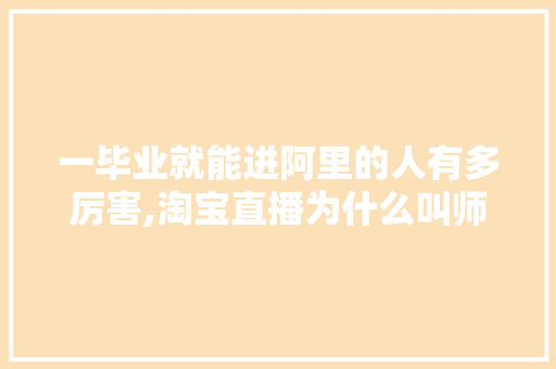 一毕业就能进阿里的人有多厉害,淘宝直播为什么叫师兄呢。 一毕业就能进阿里的人有多厉害,淘宝直播为什么叫师兄呢。 神马SEO