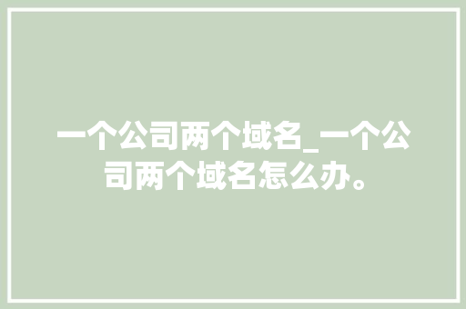 一个公司两个域名_一个公司两个域名怎么办。 一个公司两个域名_一个公司两个域名怎么办。 网站建设公司