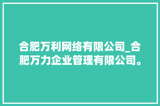 合肥万利网络有限公司_合肥万力企业管理有限公司。 合肥万利网络有限公司_合肥万力企业管理有限公司。 网站建设公司