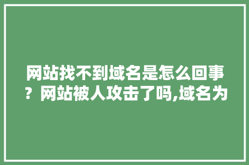 网站找不到域名是怎么回事？网站被人攻击了吗,域名为什么打不开网页链接。 网站找不到域名是怎么回事？网站被人攻击了吗,域名为什么打不开网页链接。 百度SEO