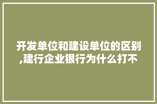 开发单位和建设单位的区别,建行企业银行为什么打不开。 开发单位和建设单位的区别,建行企业银行为什么打不开。 SEO关键词