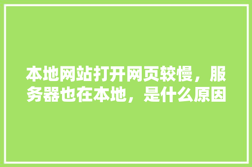 本地网站打开网页较慢，服务器也在本地，是什么原因,公司网速慢的原因。 本地网站打开网页较慢，服务器也在本地，是什么原因,公司网速慢的原因。 神马SEO