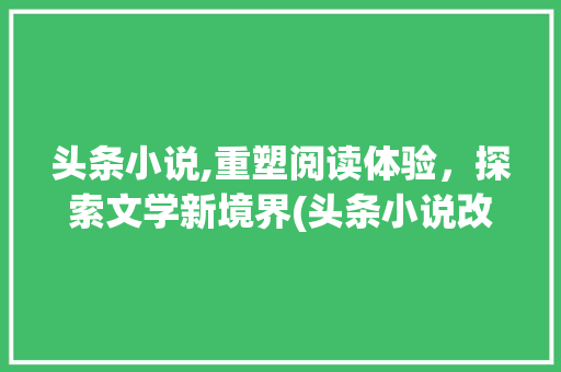 头条小说,重塑阅读体验，探索文学新境界(头条小说改规则) 头条小说,重塑阅读体验，探索文学新境界(头条小说改规则) 百度SEO