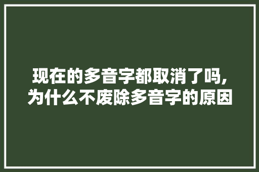 现在的多音字都取消了吗,为什么不废除多音字的原因。 现在的多音字都取消了吗,为什么不废除多音字的原因。 网站建设公司