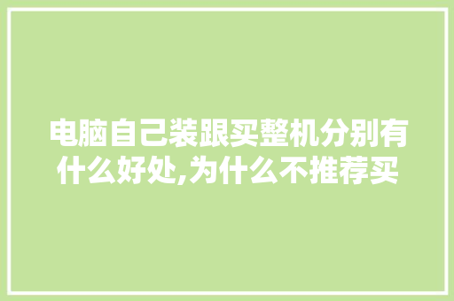 电脑自己装跟买整机分别有什么好处,为什么不推荐买整机电脑。 电脑自己装跟买整机分别有什么好处,为什么不推荐买整机电脑。 搜狗SEO
