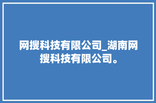 网搜科技有限公司_湖南网搜科技有限公司。 网搜科技有限公司_湖南网搜科技有限公司。 网站建设公司