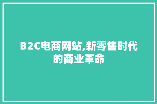 B2C电商网站,新零售时代的商业革命 B2C电商网站,新零售时代的商业革命 网站建设公司