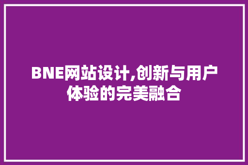 BNE网站设计,创新与用户体验的完美融合 BNE网站设计,创新与用户体验的完美融合 SEO关键词