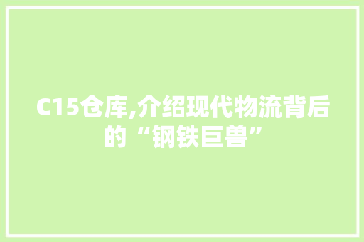 C15仓库,介绍现代物流背后的“钢铁巨兽” C15仓库,介绍现代物流背后的“钢铁巨兽” 搜狗SEO