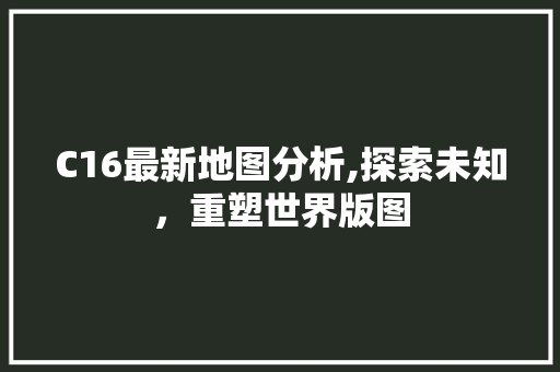 C16最新地图分析,探索未知，重塑世界版图 C16最新地图分析,探索未知，重塑世界版图 必应SEO