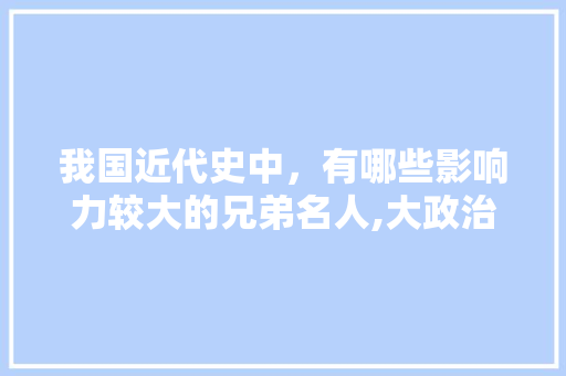 我国近代史中，有哪些影响力较大的兄弟名人,大政治家为什么要合影拍照。 我国近代史中，有哪些影响力较大的兄弟名人,大政治家为什么要合影拍照。 搜狗SEO