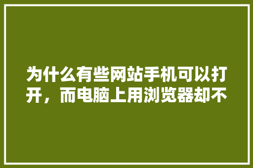 为什么有些网站手机可以打开，而电脑上用浏览器却不行呢,为什么要做手机网站呢。 为什么有些网站手机可以打开，而电脑上用浏览器却不行呢,为什么要做手机网站呢。 SEO关键词