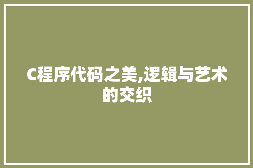 C程序代码之美,逻辑与艺术的交织