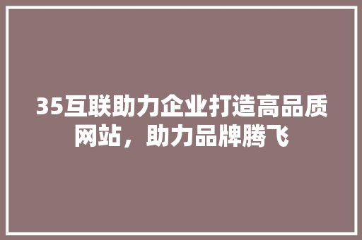 35互联助力企业打造高品质网站，助力品牌腾飞 35互联助力企业打造高品质网站，助力品牌腾飞 网站建设公司