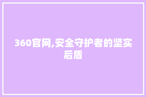 360官网,安全守护者的坚实后盾 360官网,安全守护者的坚实后盾 网站建设公司