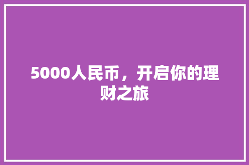 5000人民币，开启你的理财之旅 5000人民币，开启你的理财之旅 神马SEO