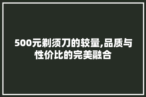 500元剃须刀的较量,品质与性价比的完美融合 500元剃须刀的较量,品质与性价比的完美融合 SEO关键词