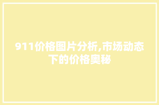 911价格图片分析,市场动态下的价格奥秘 911价格图片分析,市场动态下的价格奥秘 百度SEO