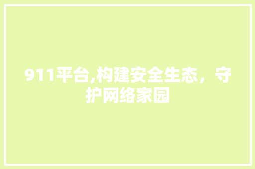 911平台,构建安全生态，守护网络家园 911平台,构建安全生态，守护网络家园 必应SEO