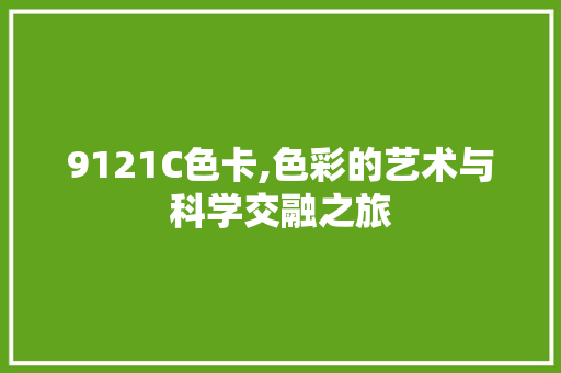 9121C色卡,色彩的艺术与科学交融之旅