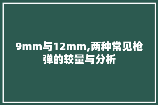 9mm与12mm,两种常见枪弹的较量与分析 9mm与12mm,两种常见枪弹的较量与分析 百度SEO