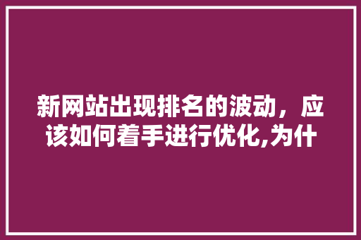 新网站出现排名的波动，应该如何着手进行优化,为什么关键词排名不稳定呢。 新网站出现排名的波动，应该如何着手进行优化,为什么关键词排名不稳定呢。 网站建设公司