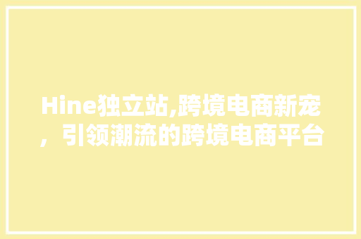 Hine独立站,跨境电商新宠，引领潮流的跨境电商平台 Hine独立站,跨境电商新宠，引领潮流的跨境电商平台 网站建设公司