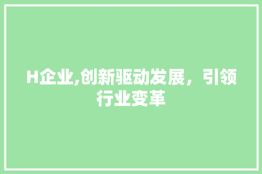 H企业,创新驱动发展，引领行业变革 H企业,创新驱动发展，引领行业变革 网站建设公司
