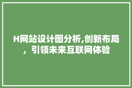 H网站设计图分析,创新布局，引领未来互联网体验 H网站设计图分析,创新布局，引领未来互联网体验 百度SEO