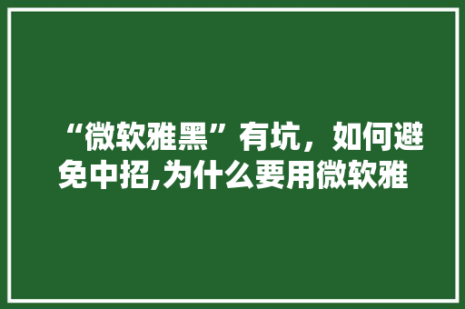 “微软雅黑”有坑，如何避免中招,为什么要用微软雅黑。 “微软雅黑”有坑，如何避免中招,为什么要用微软雅黑。 SEO关键词