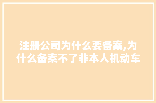 注册公司为什么要备案,为什么备案不了非本人机动车。