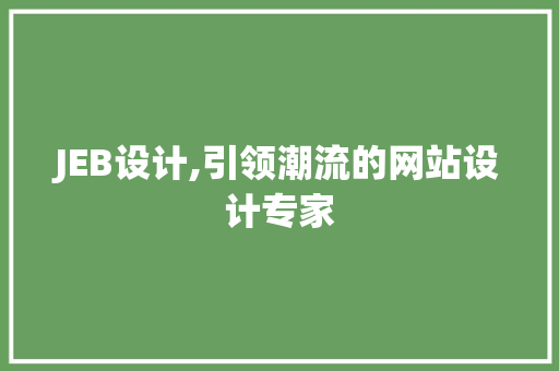 JEB设计,引领潮流的网站设计专家 JEB设计,引领潮流的网站设计专家 网站建设公司