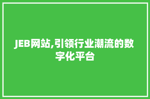 JEB网站,引领行业潮流的数字化平台