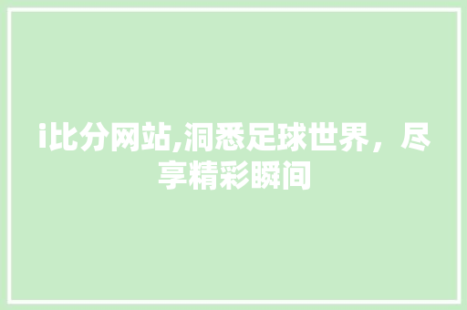 i比分网站,洞悉足球世界，尽享精彩瞬间 i比分网站,洞悉足球世界，尽享精彩瞬间 网站建设公司