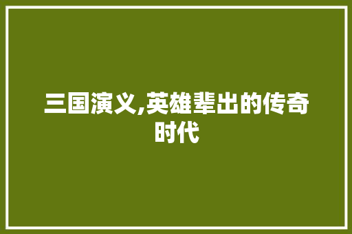 三国演义,英雄辈出的传奇时代 三国演义,英雄辈出的传奇时代 搜狗SEO