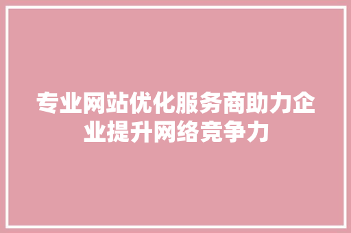 专业网站优化服务商助力企业提升网络竞争力 专业网站优化服务商助力企业提升网络竞争力 必应SEO