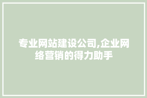 专业网站建设公司,企业网络营销的得力助手 专业网站建设公司,企业网络营销的得力助手 百度SEO