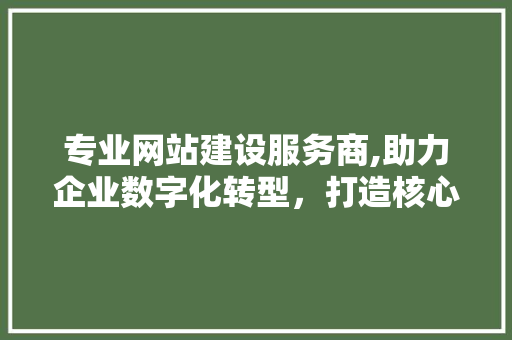 专业网站建设服务商,助力企业数字化转型，打造核心竞争力 专业网站建设服务商,助力企业数字化转型，打造核心竞争力 神马SEO