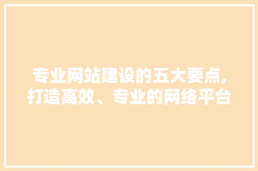 专业网站建设的五大要点,打造高效、专业的网络平台 专业网站建设的五大要点,打造高效、专业的网络平台 SEO关键词