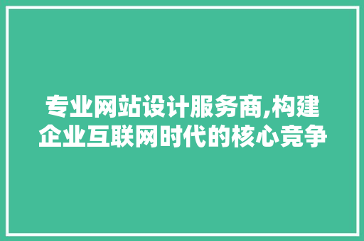专业网站设计服务商,构建企业互联网时代的核心竞争力 专业网站设计服务商,构建企业互联网时代的核心竞争力 网站建设公司