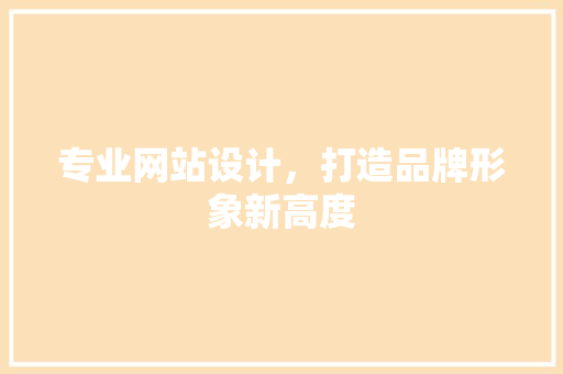 专业网站设计，打造品牌形象新高度