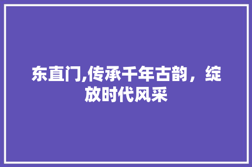 东直门,传承千年古韵，绽放时代风采 东直门,传承千年古韵，绽放时代风采 SEO关键词