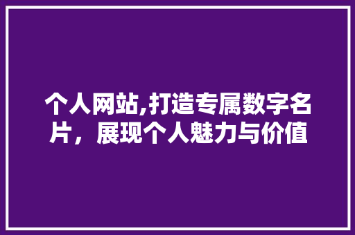 个人网站,打造专属数字名片，展现个人魅力与价值