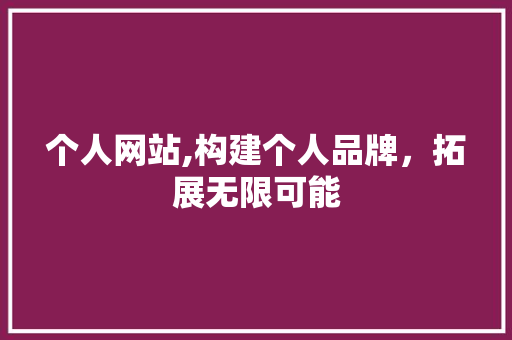 个人网站,构建个人品牌，拓展无限可能 个人网站,构建个人品牌，拓展无限可能 百度SEO